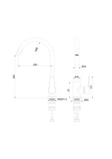 Смеситель для кухни Wonzon & Woghand WW-AE4554-BS брашированный никель